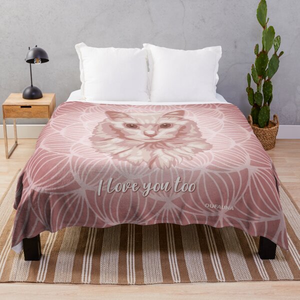Item preview, Angora Cat Pink Blush Smiling Face "I love you too" designed and sold by DuFauna.