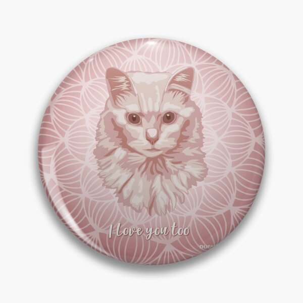 Item preview, Angora Cat Pink Blush Smiling Face "I love you too" designed and sold by DuFauna.
