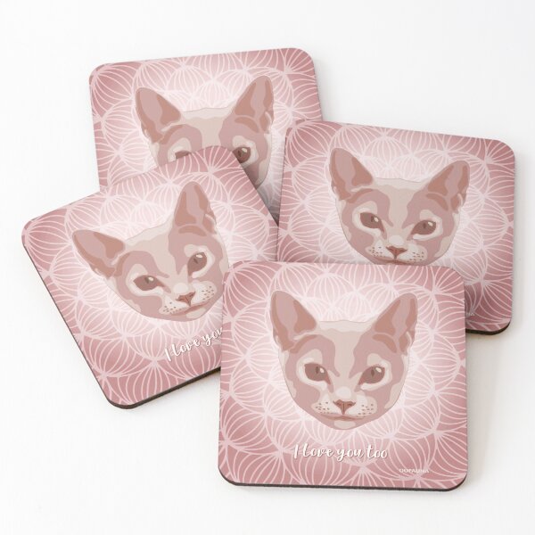 Item preview, Cat Pink Blush Smiling Face "I love you too" designed and sold by DuFauna.