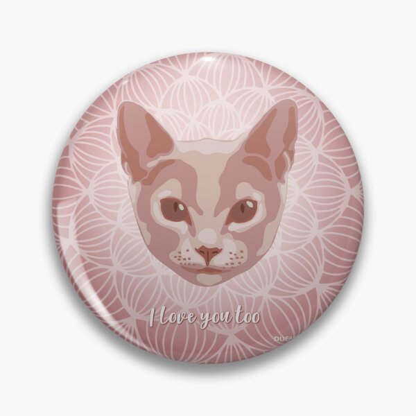 Item preview, Cat Pink Blush Smiling Face "I love you too" designed and sold by DuFauna.