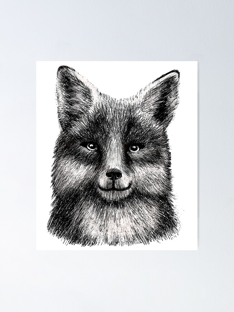 Fox Face Drawn In Black And White Outline Sketch Drawing Vector, Fox Drawing,  Wing Drawing, Face Drawing PNG and Vector with Transparent Background for  Free Download