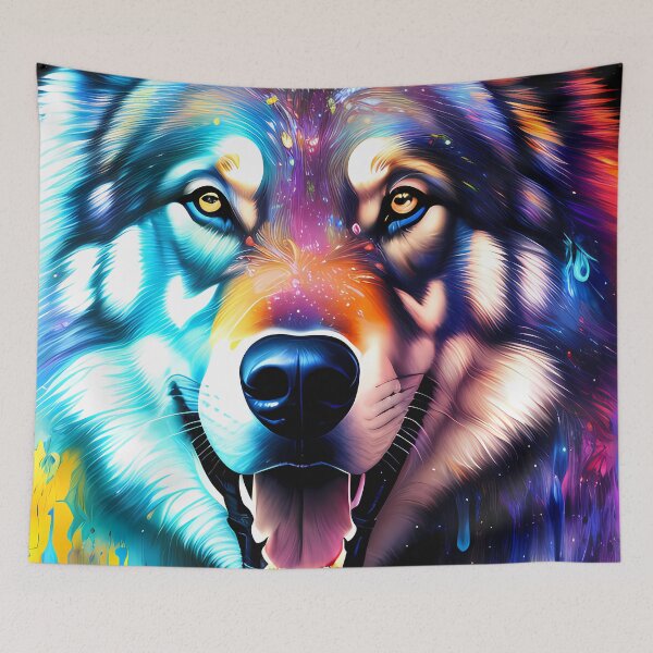 Item preview, Urban Graffiti Wolf Oil Painting Splattered designed and sold by SableSyndciate.