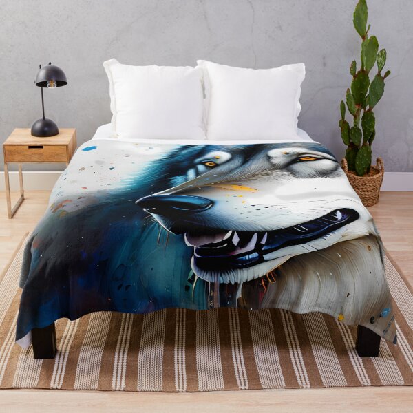 Item preview, Urban Graffiti Wolf Oil Painting Splattered designed and sold by SableSyndciate.