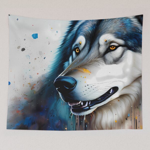 Item preview, Urban Graffiti Wolf Oil Painting Splattered designed and sold by SableSyndciate.