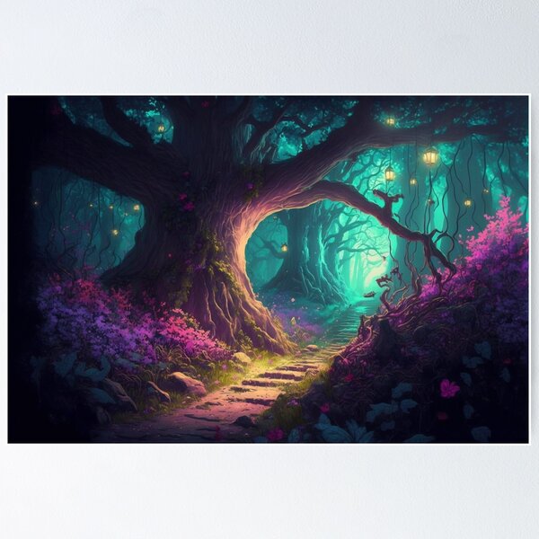 Rainbow Magic Fairy Forest, Enchanted Faerie Woods Poster for Sale by  LeahTT