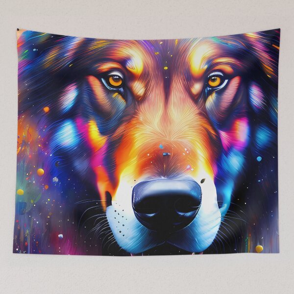 Item preview, Urban Graffiti Wolf Oil Painting Splattered designed and sold by SableSyndciate.