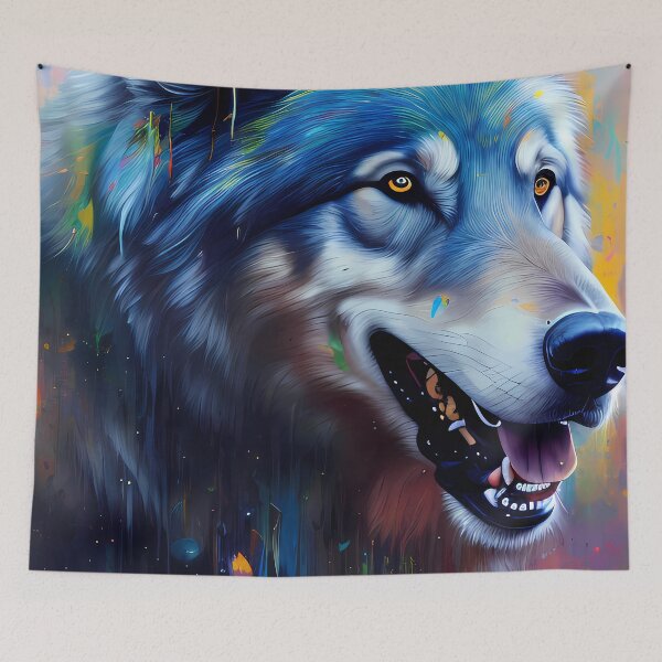 Item preview, Urban Graffiti Wolf Oil Painting Splattered designed and sold by SableSyndciate.