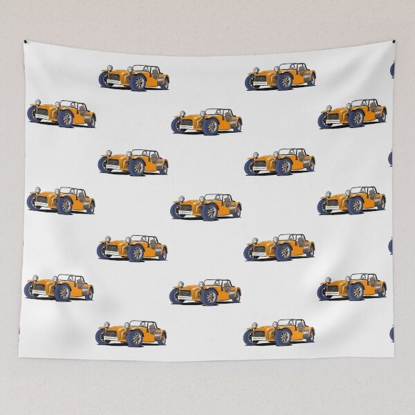 Item preview, Caterham Seven sports car in bright orange designed and sold by OutlinedIcons.