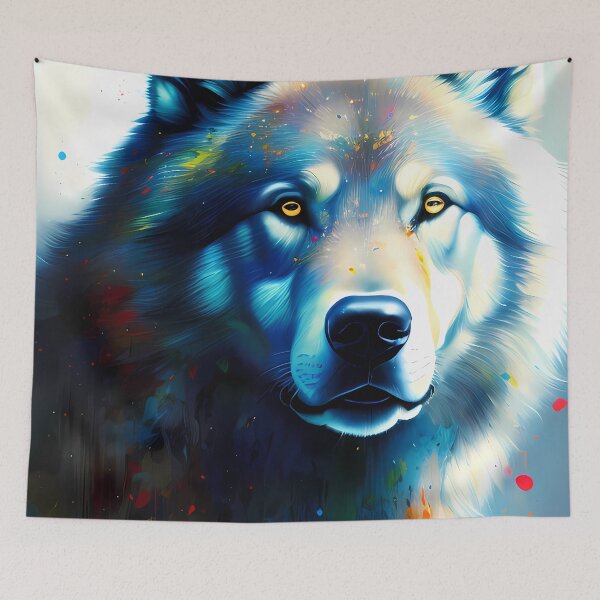 Item preview, Urban Graffiti Wolf Oil Painting Splattered designed and sold by SableSyndciate.