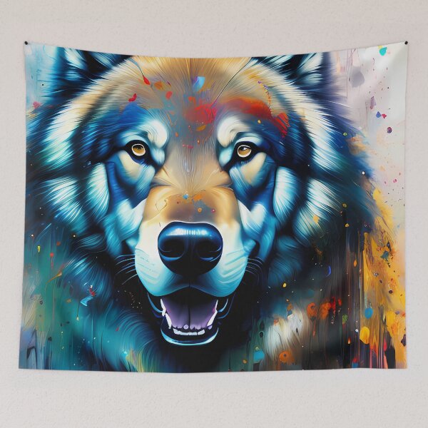 Item preview, Urban Graffiti Wolf Oil Painting Splattered designed and sold by SableSyndciate.