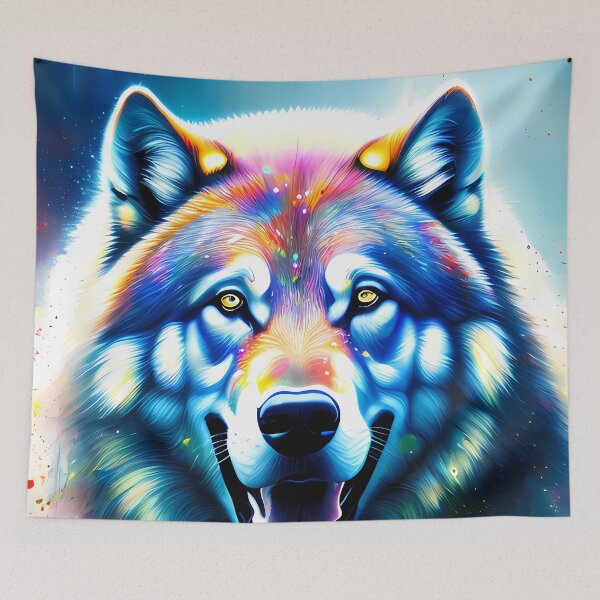 Item preview, Urban Graffiti Wolf Oil Painting Splattered designed and sold by SableSyndciate.