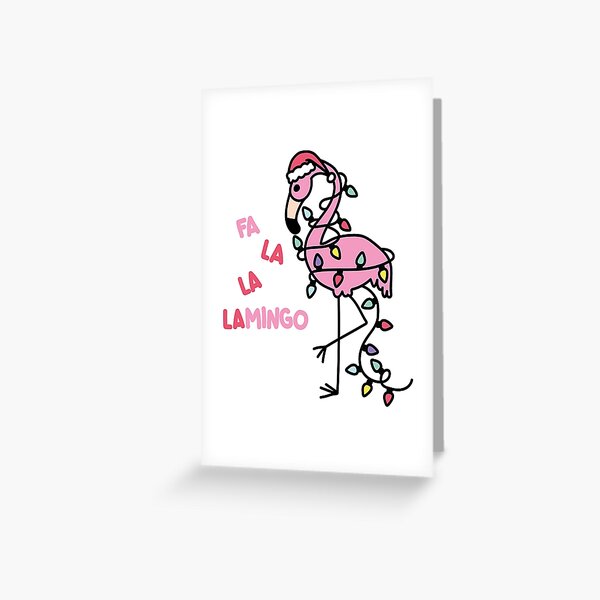 Christmas Flamingo Greeting Card