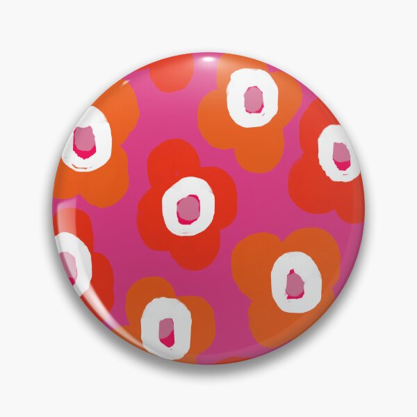 Item preview, Cute Little Scandi Flowers in Hot Pink and Orange designed and sold by Deutschic.