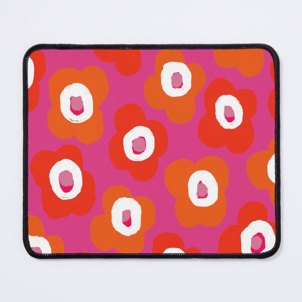 Item preview, Cute Little Scandi Flowers in Hot Pink and Orange designed and sold by Deutschic.