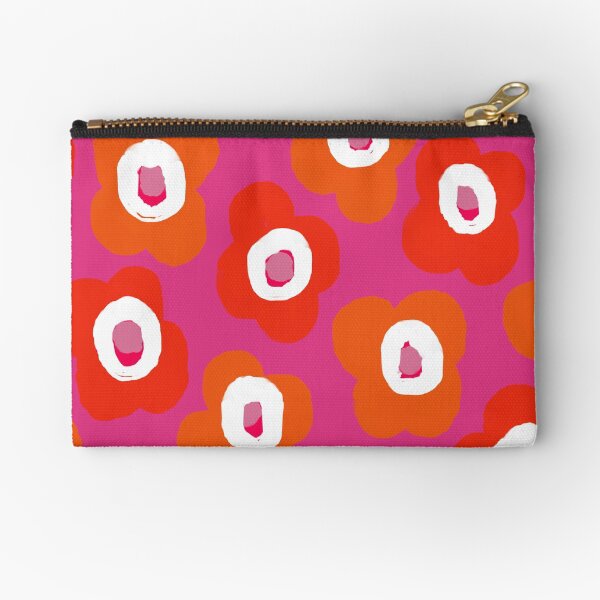 Item preview, Cute Little Scandi Flowers in Hot Pink and Orange designed and sold by Deutschic.