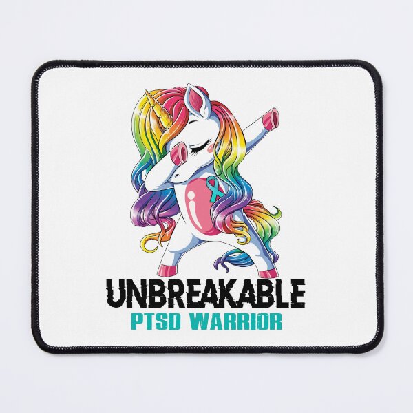 Item preview, PTSD Awareness - Unicorn PTSD Warrior Ribbon UNBREAKABLE designed and sold by Fernandezf.