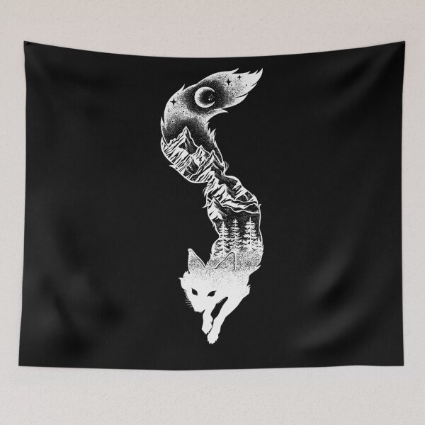 Item preview, Fox Silhouette with Mountains, Trees & Moon T-Shirt designed and sold by Magnetic Pajama.