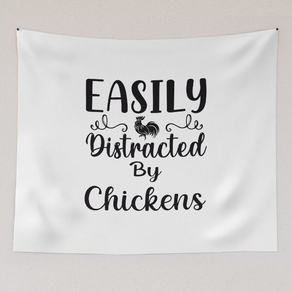 Item preview, Easily distracted by chickens  designed and sold by BlackCatArtBB.