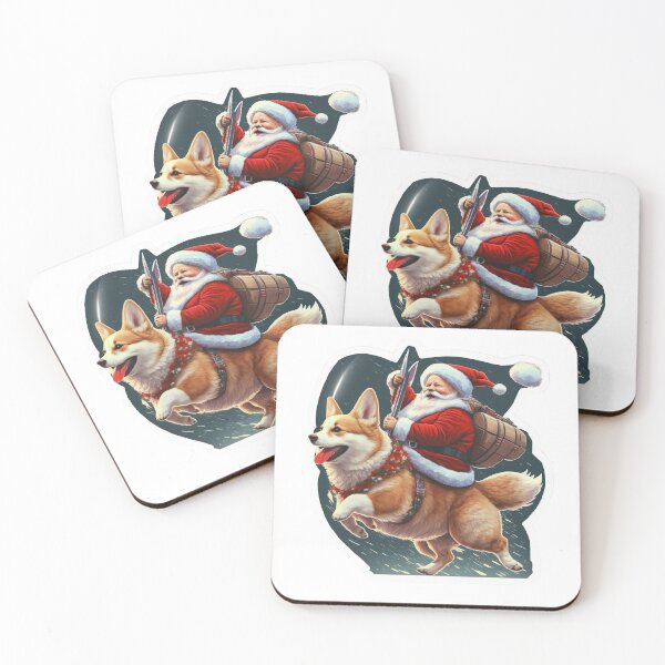 Item preview, Christmas corgi and Santa Claus sticker designed and sold by Victorsju.