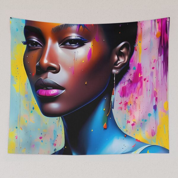Item preview, Urban Woman Graffiti Oil Painting Splattered designed and sold by SableSyndciate.