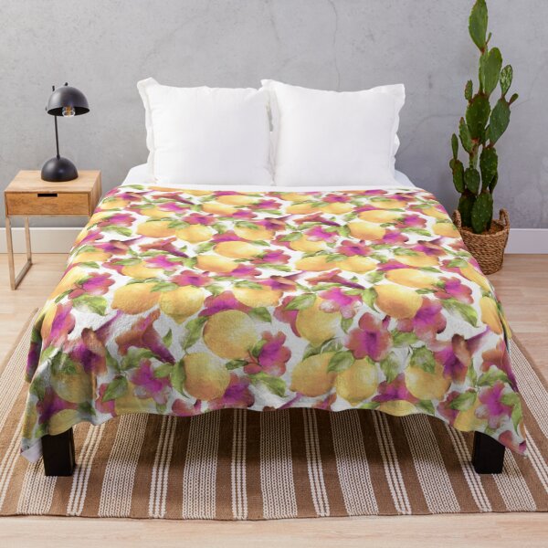 Item preview, Yellow Lemons and Pink Trumpet Flowers Seamless Pattern Design  designed and sold by Tina Veenstra.