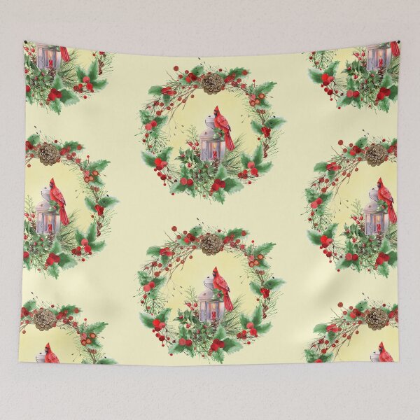Item preview, Christmas Cardinal Wreath designed and sold by StuffWeMade.