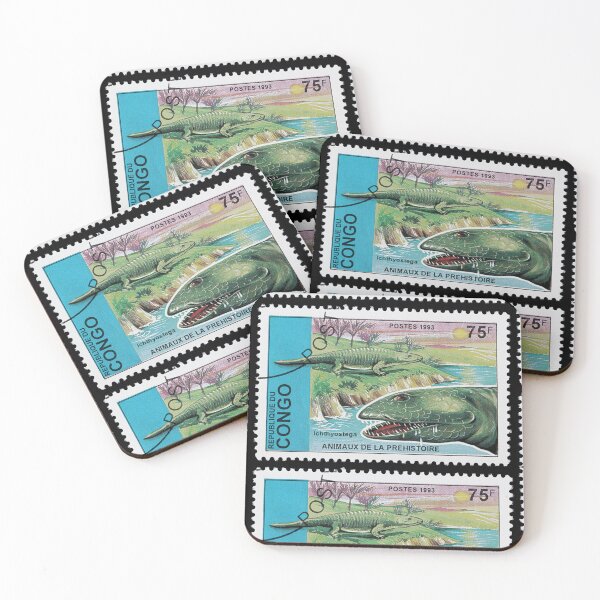 Item preview, Sello de dinosaurio del Congo Ichthyostega designed and sold by 2AGoodHome.