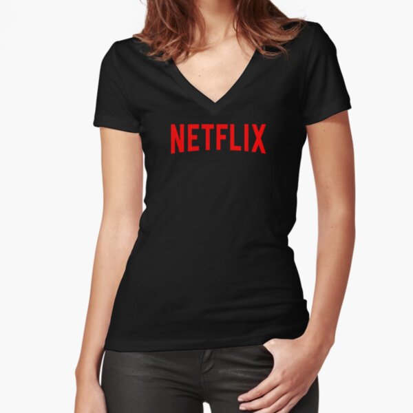 netflix T-shirt moulant col V
