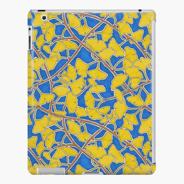 Yellow Ginkgo Leaves and Branches on Dark Blue iPad Snap Case