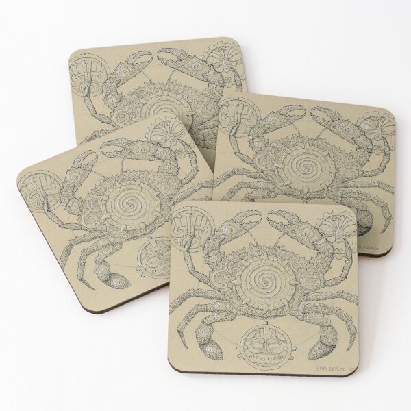 Item preview, Tribal Crab (Aztec / Polynesian inspired) - Ink Illustration designed and sold by Sam Deacon Art.