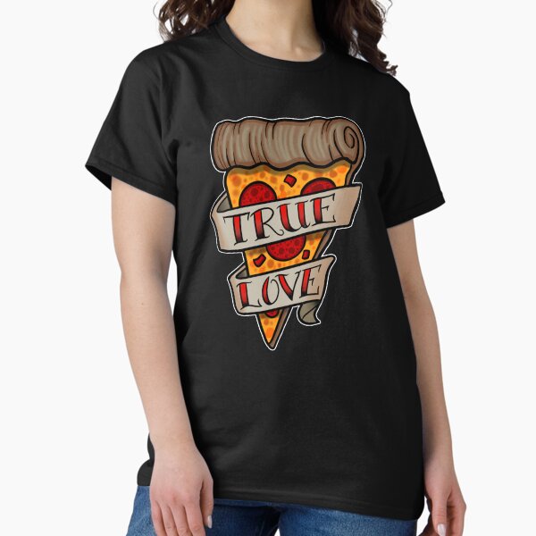 Item preview, True Love Pizza Lover Tattoo Flash designed and sold by SpaceTruck.