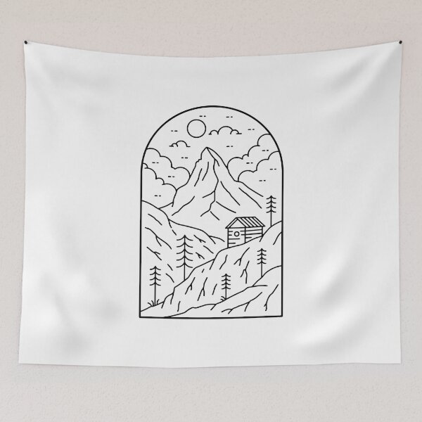 Item preview, The Matterhorn Mountain Switzerland Zermatt line art, Swiss Alps designed and sold by Quotesigner.