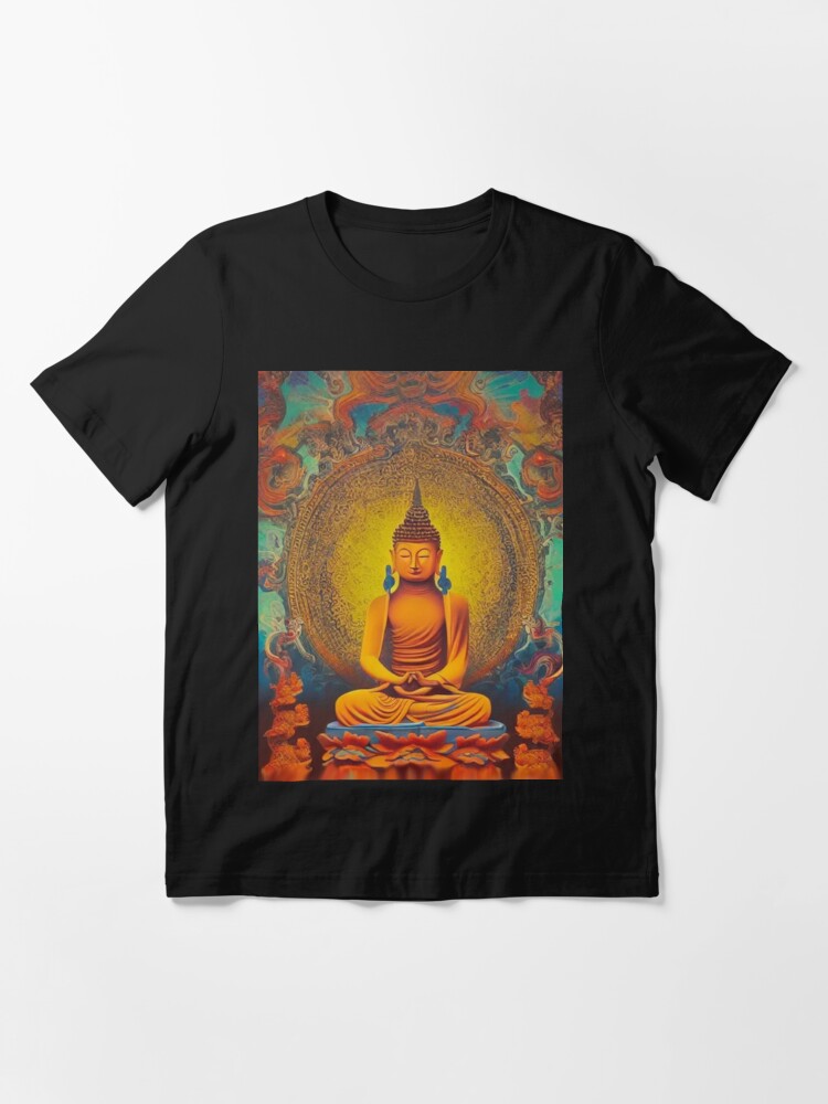 Buddha statue Buddhist monk meditation Buddhist print china Chinese Buddhism  lotus flower sacred gold black Buddha religion Hindu Tibet philosophy Hindi  India Indian  Art Board Print for Sale by weird83