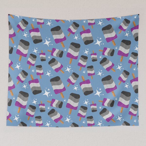 Item preview, Seamless Repeating Asexual Pride Flag Popsicles Pattern designed and sold by LiveLoudGraphic.