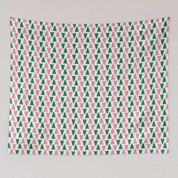 Item preview, Christmas Trees on Green and Pink designed and sold by Rachel Dash-Williams Creative.