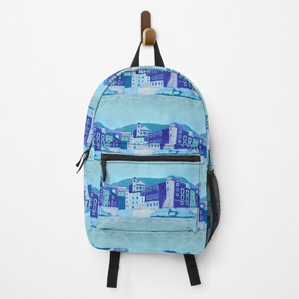 Item preview, Italian town Cinque Terre blue tones designed and sold by QuirkyArtz.