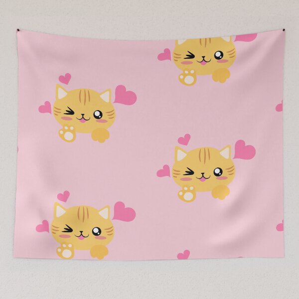 Item preview, orange cat in love designed and sold by yessebel.