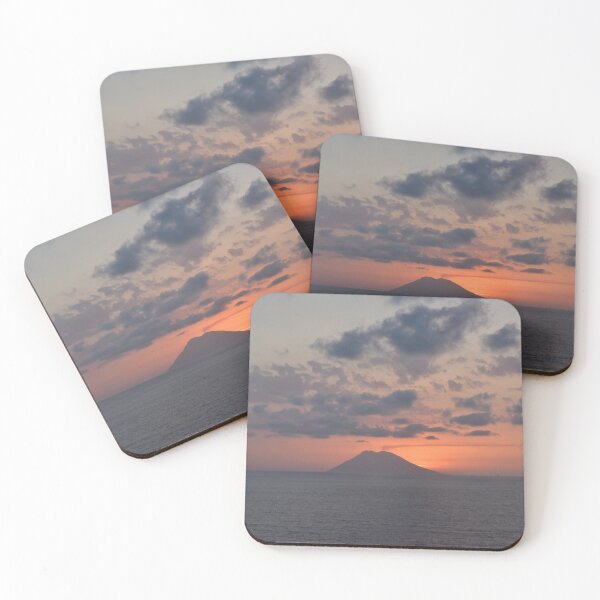 Item preview, SUNSET BEHIND VOLCANO IN MEDITERRANEAN SEA  designed and sold by JLFXCreations.