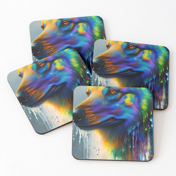 Item preview, Rainbow Urban Graffiti Dog Oil Painting Splattered designed and sold by SableSyndciate.