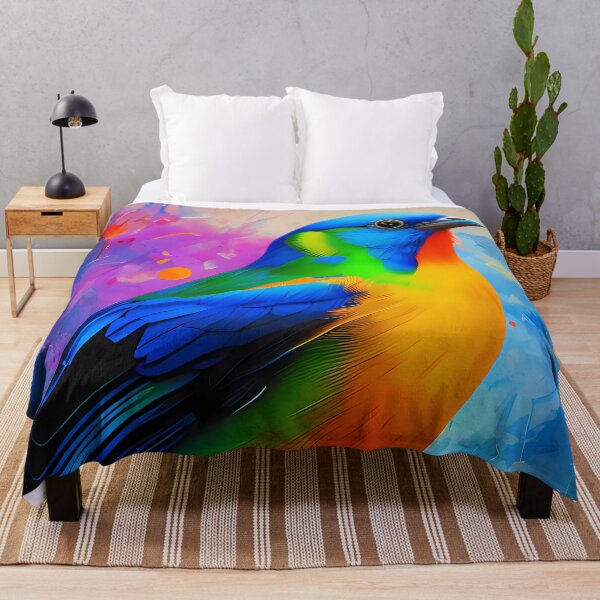Item preview, Rainbow Urban Graffiti Bird Oil Painting Splattered designed and sold by SableSyndciate.