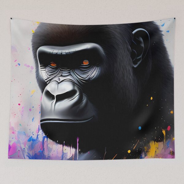 Item preview, Urban Graffiti Gorilla Oil Painting Splattered designed and sold by SableSyndciate.
