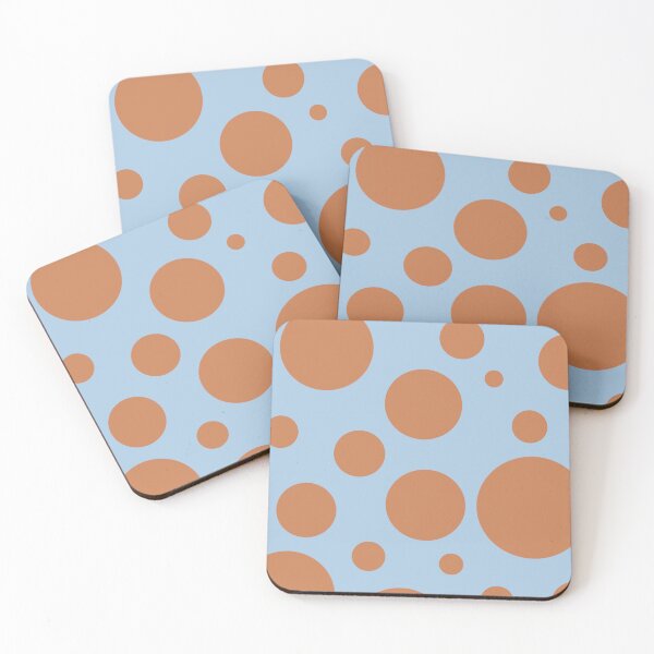Item preview, Light blue abs orange muted polka dots  designed and sold by OptoFortuna.