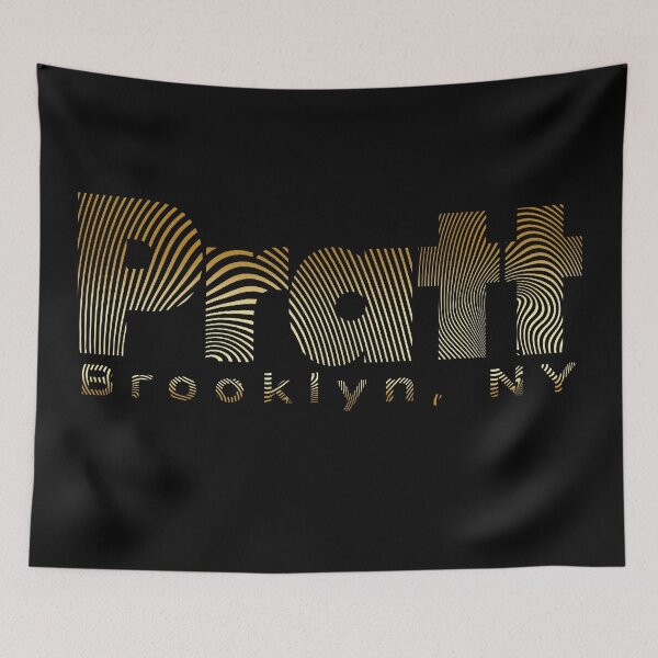 Item preview, Pratt Institute logo, Brooklyn NY (TRANSPARENT gold on black)) designed and sold by saaad-pap.