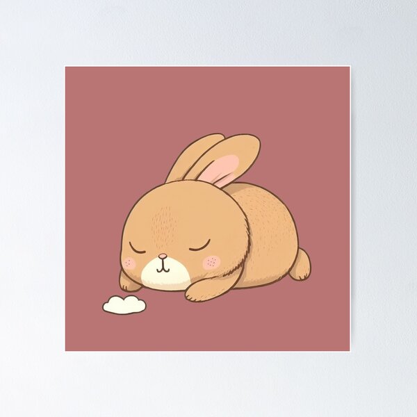 Cute cartoon sleeping bunny | Sticker