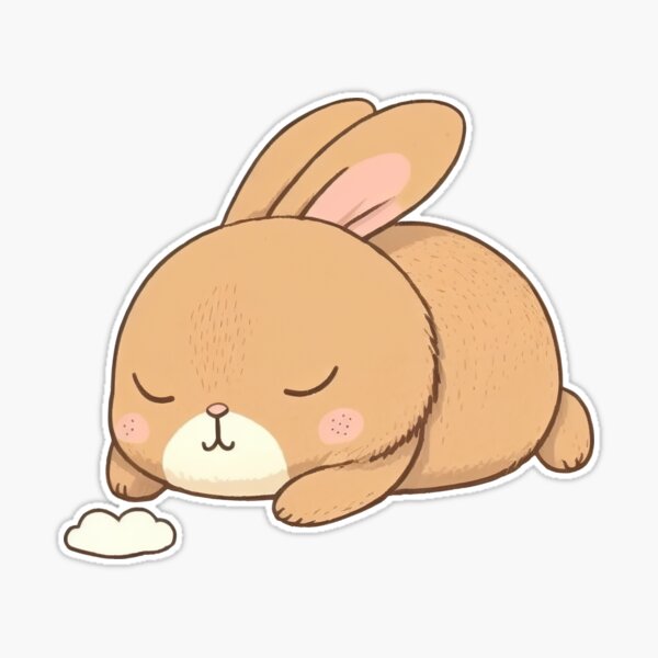Sleeping Bunny Sticker for Sale by EyChanChan