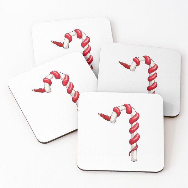 Item preview, Red and White Peppermint Candy Cane Snake designed and sold by Upbeat-Cryptid.