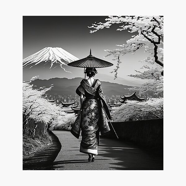 Item preview, Beautiful Geisha's Ascension to Fuji, Japan designed and sold by BellasArtStudio.
