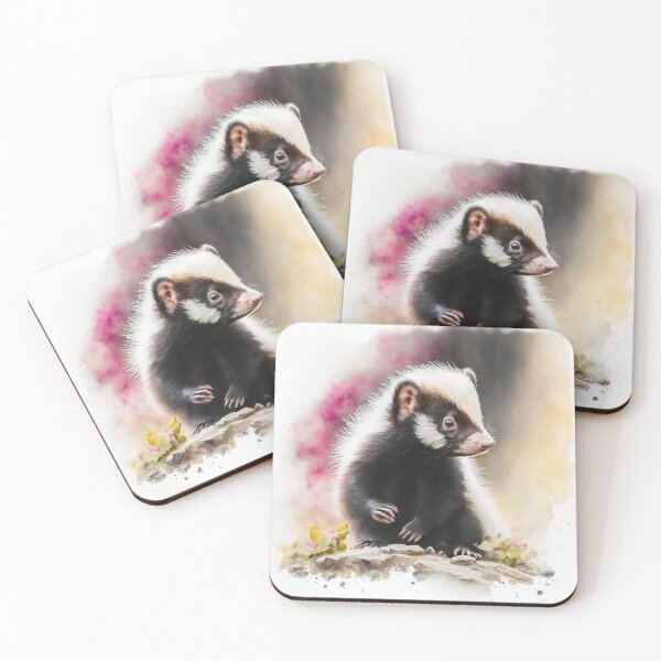 Artikelvorschau, Aquarell von Baby Skunk entworfen und verkauft von Knot2Olde.