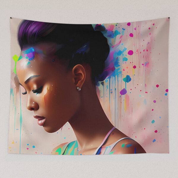 Item preview, Urban Woman Graffiti Oil Painting Splattered designed and sold by SableSyndciate.