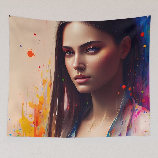 Item preview, Copy of Urban Woman Graffiti Oil Painting Splattered designed and sold by SableSyndciate.